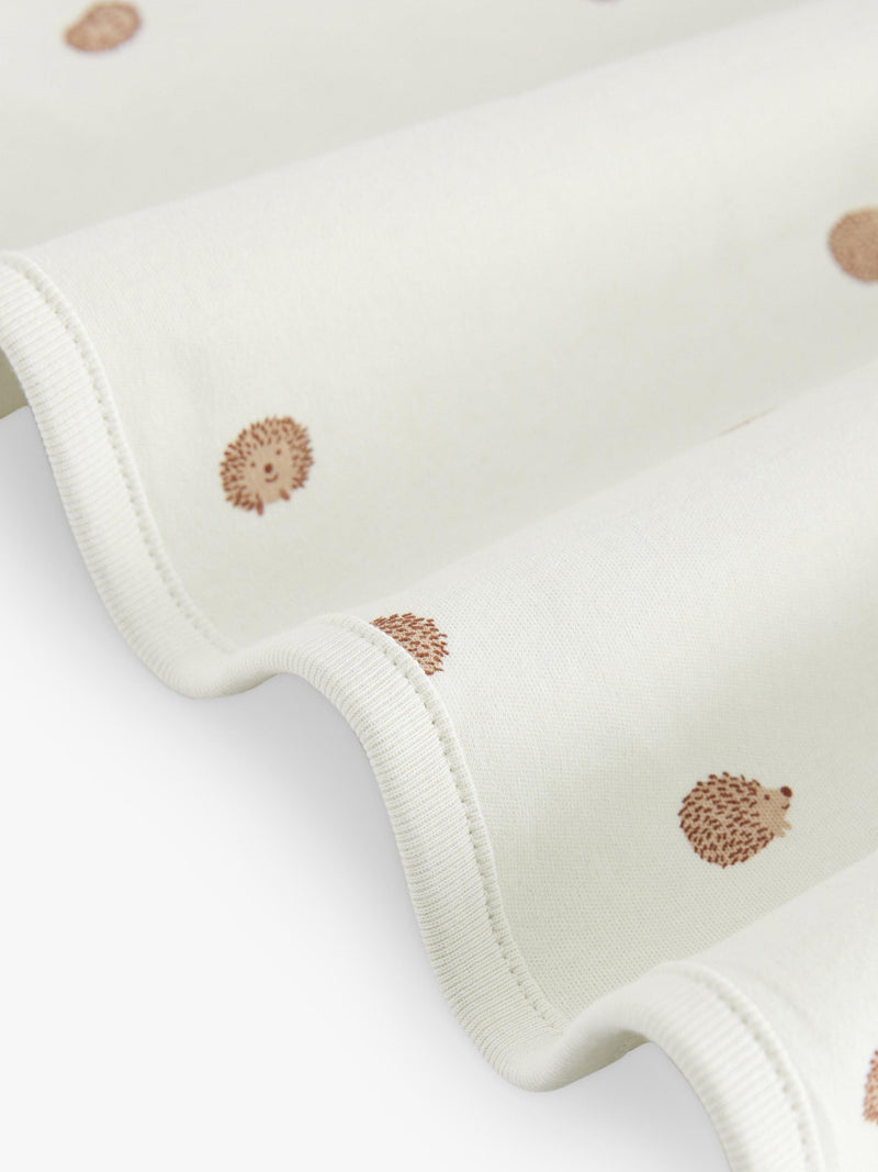 Lindex baby cotton hedgehog print shawl light dusty green, imported from the UK