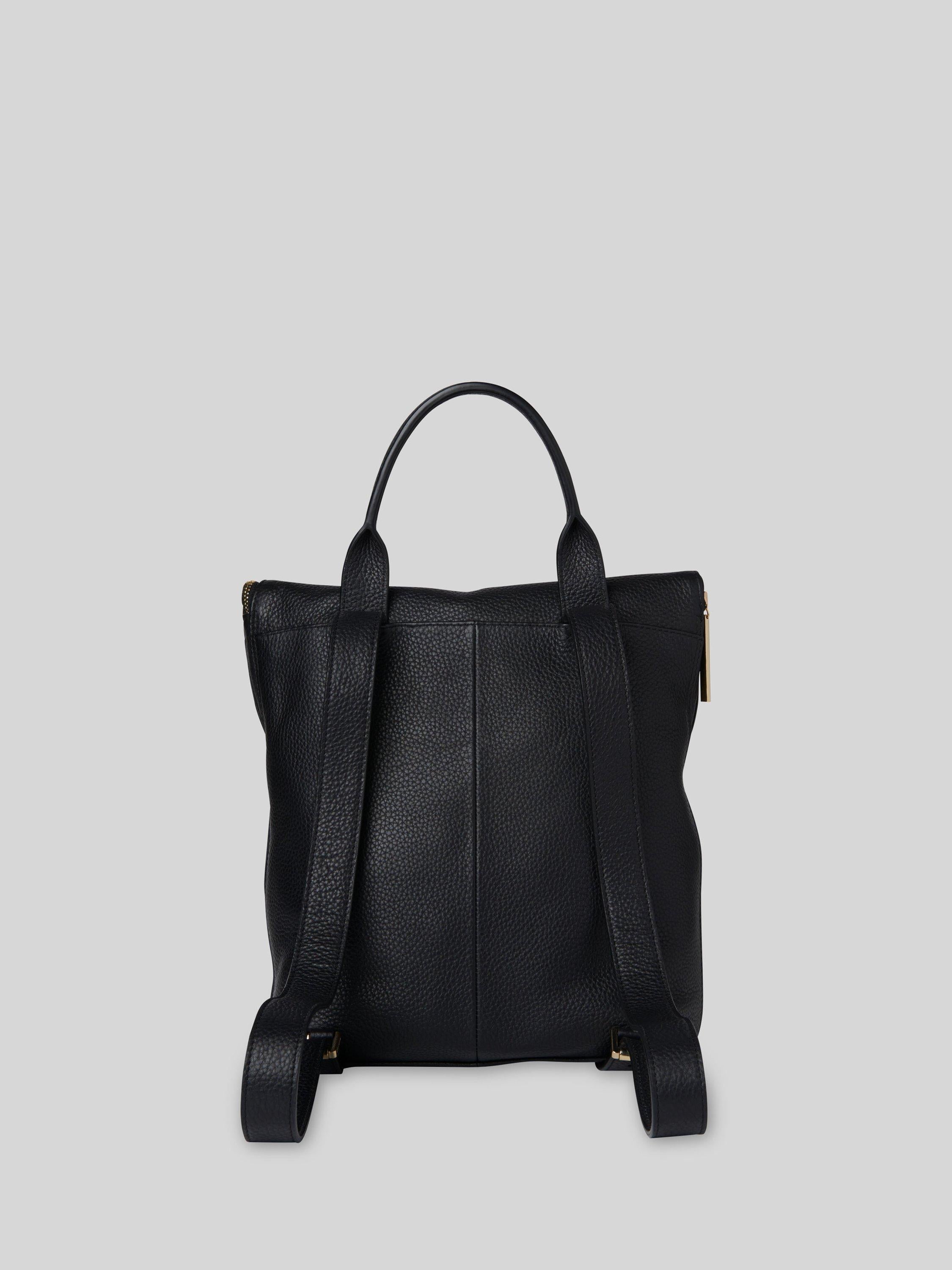 Whistles leather backpack black - British product
