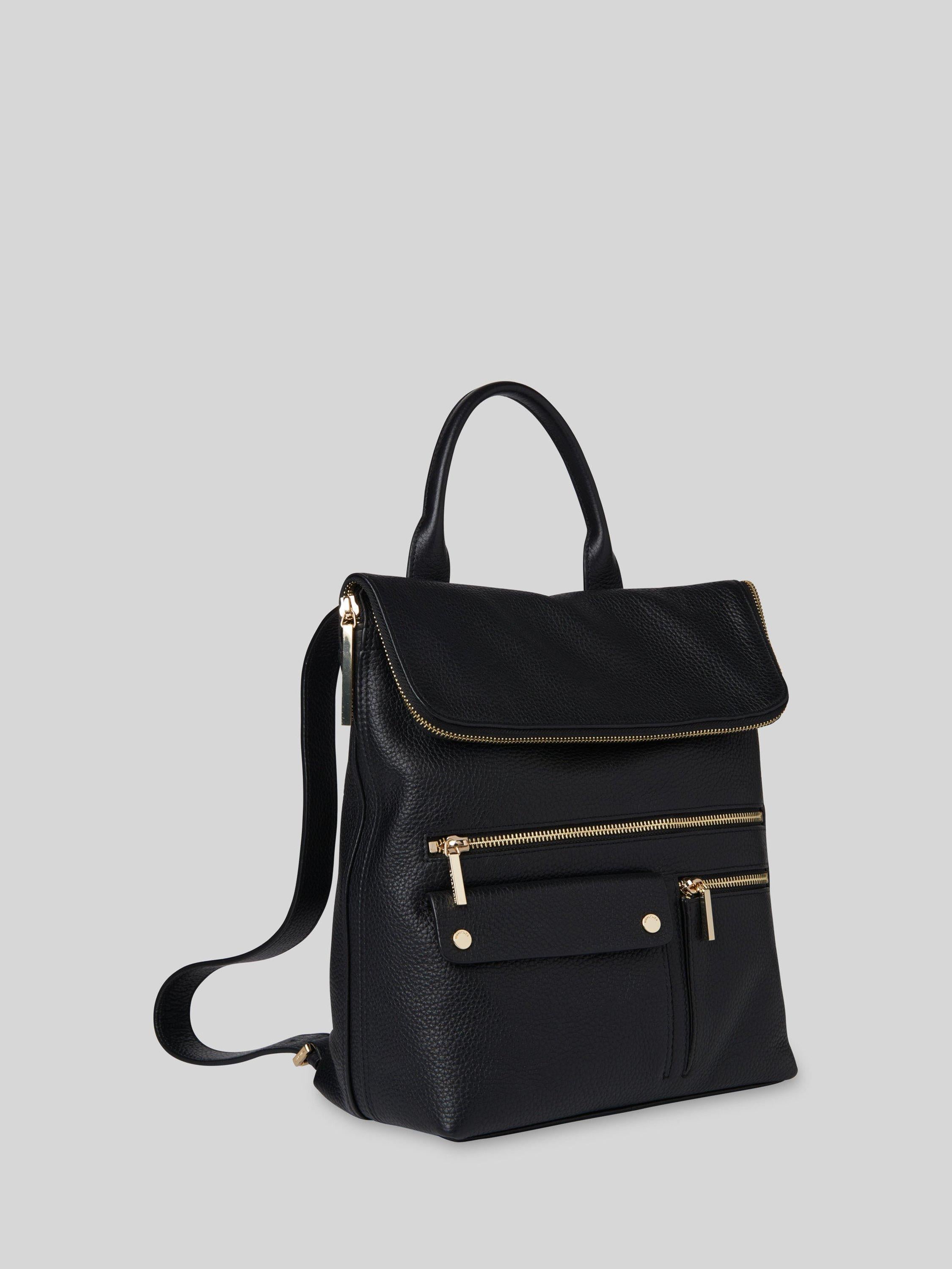 Whistles leather backpack black - British product