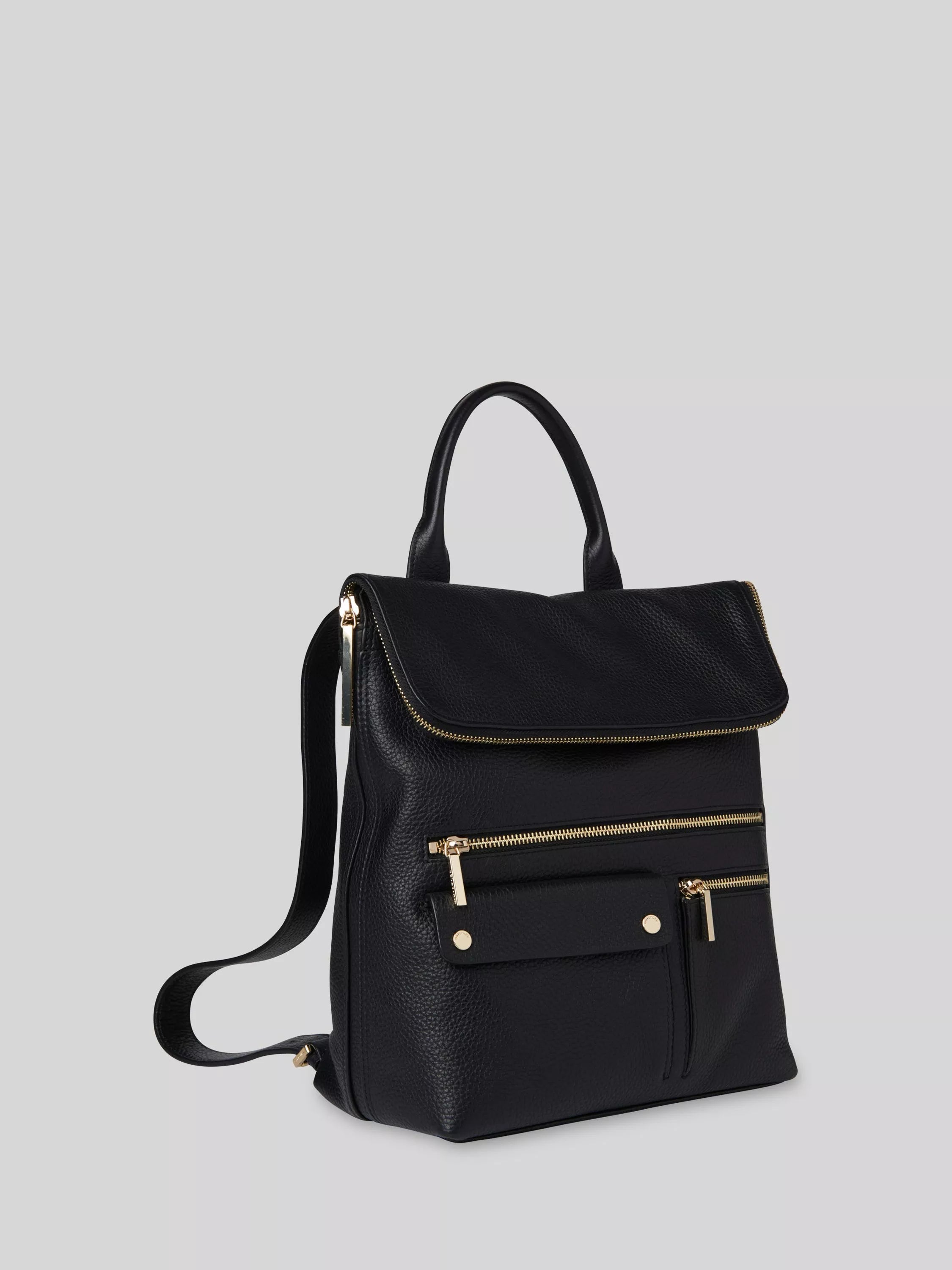 Whistles leather backpack black - British product