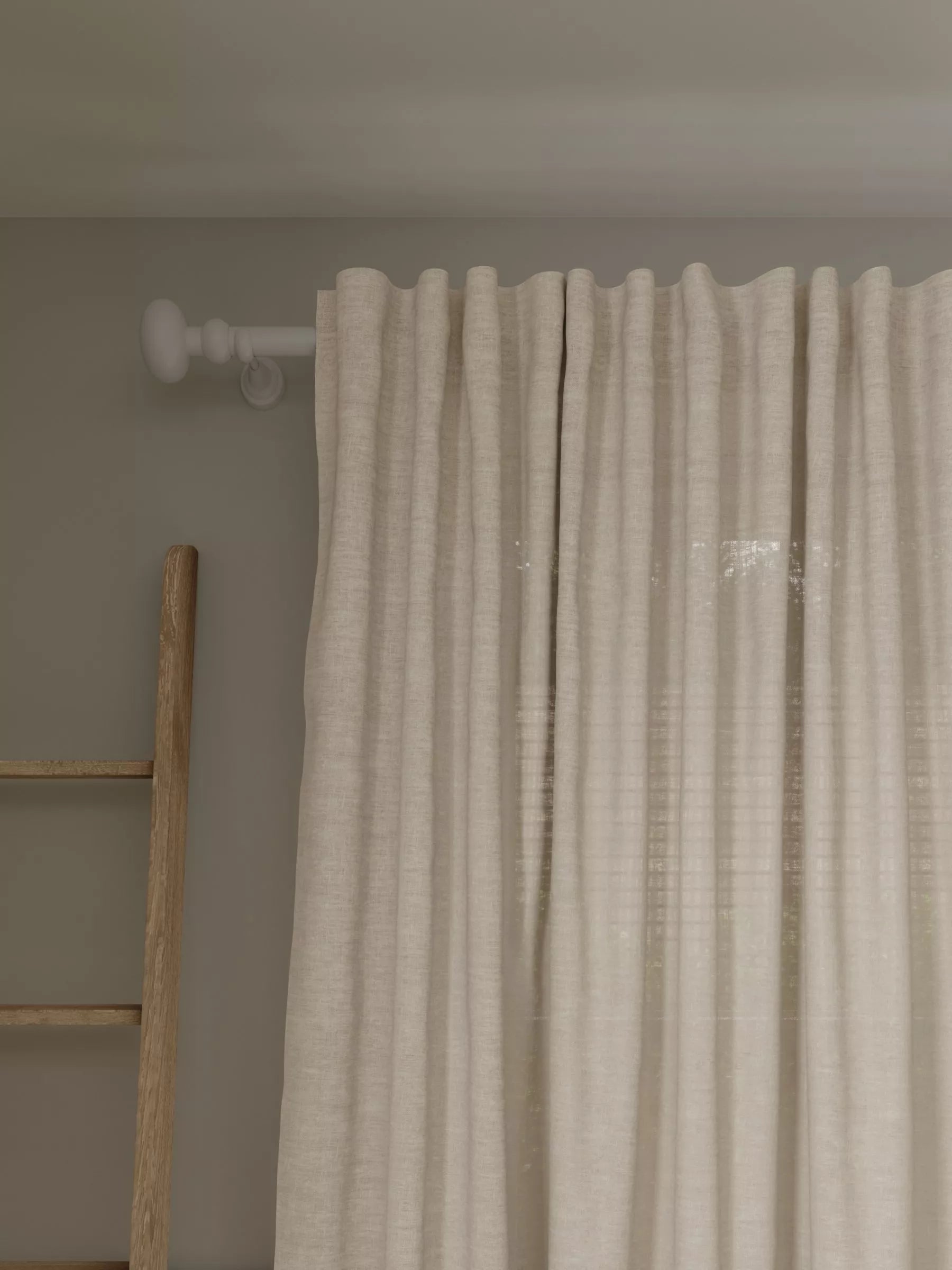John Lewis Cotton/Linen Hidden Tab Voile Panel 229cm
