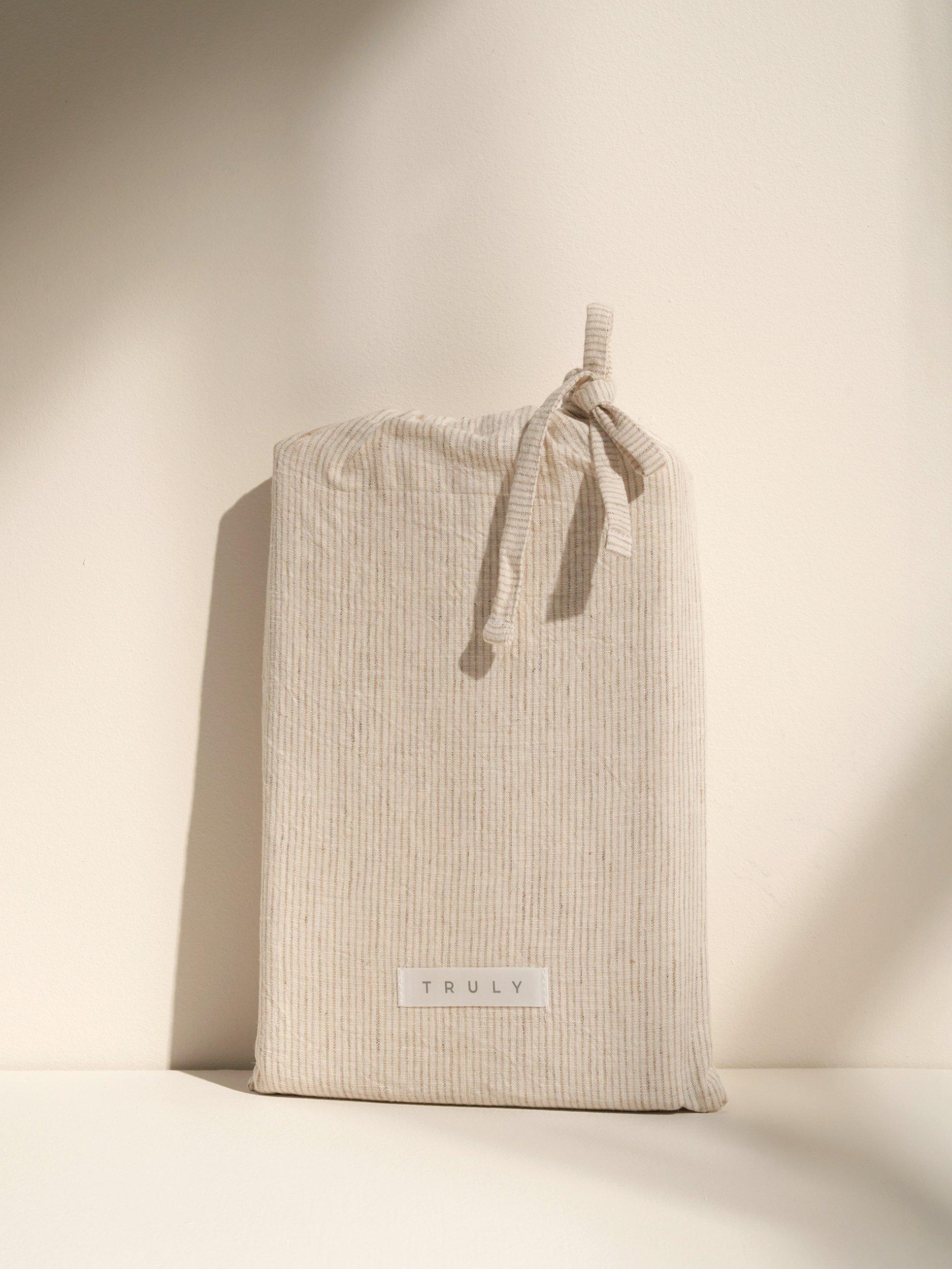 Truly linen-cotton stripe bedding king size, UK version
