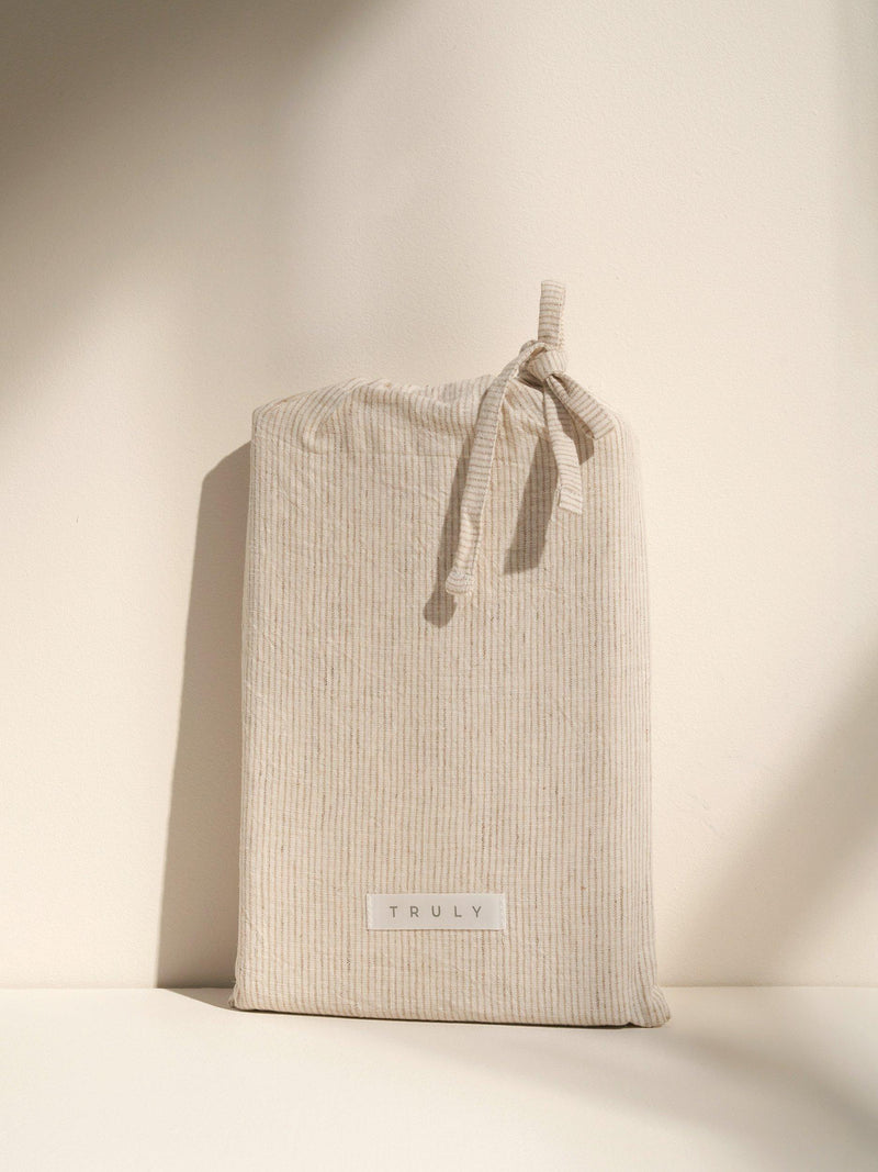Truly linen-cotton stripe bedding king size, UK version