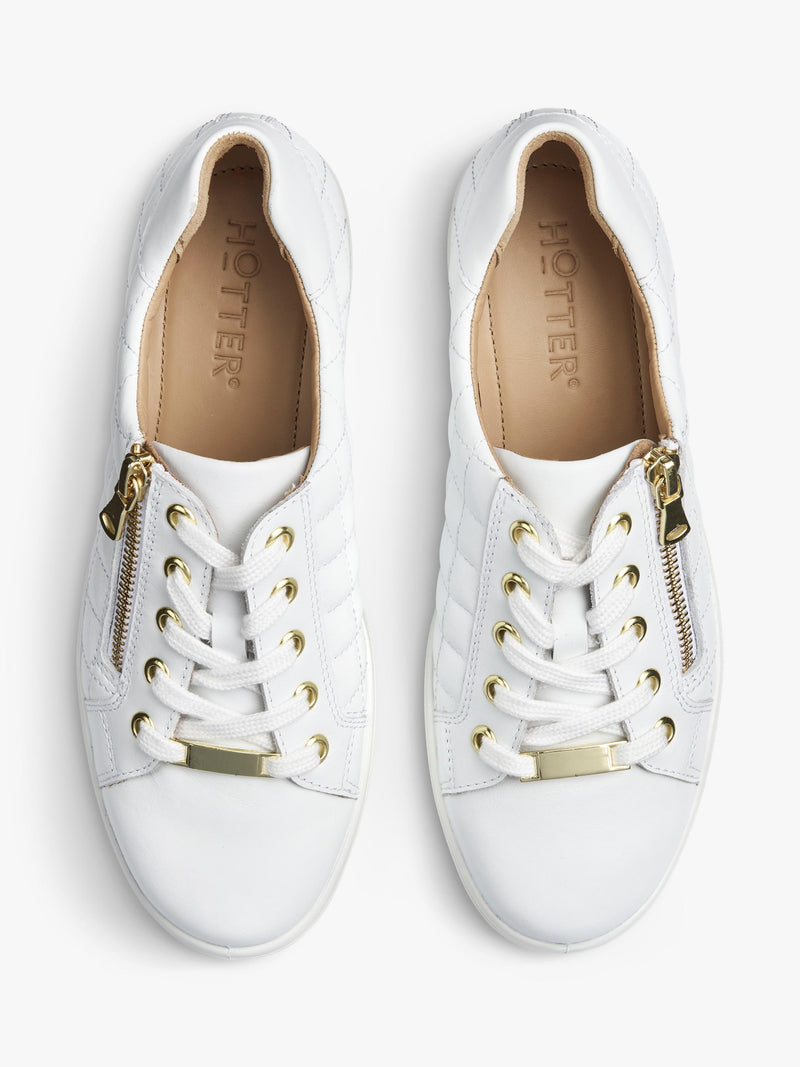 Hotter Wonder leather quilted trainers, UK version