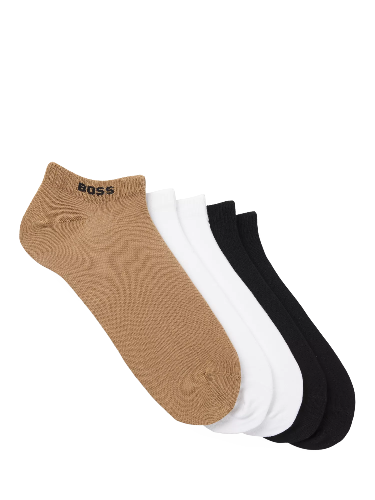 BOSS Logo Trainer Socks, Pack of 5, Multi, S-M