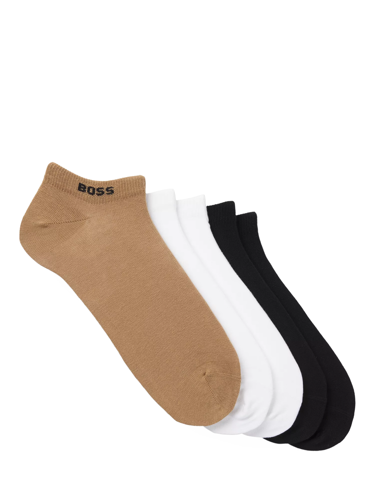 BOSS Logo Trainer Socks, Pack of 5, Multi, S-M