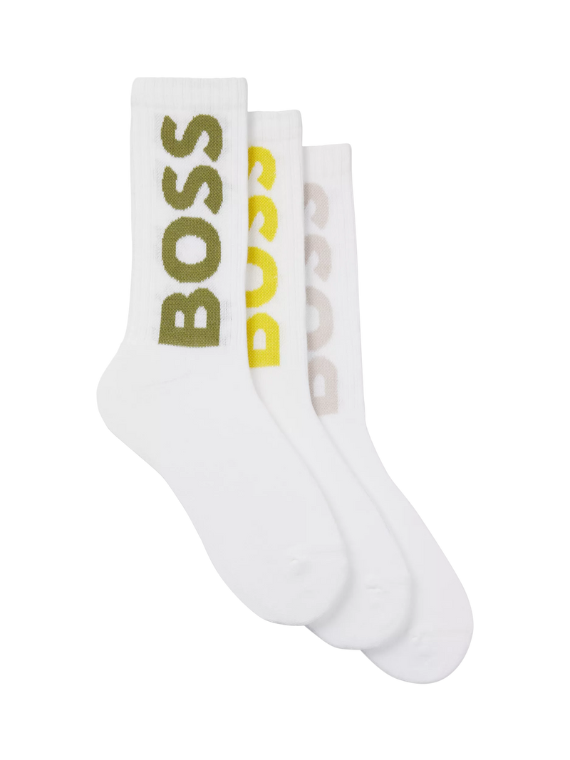 BOSS logo cotton mix socks pack of 3 (British brand)