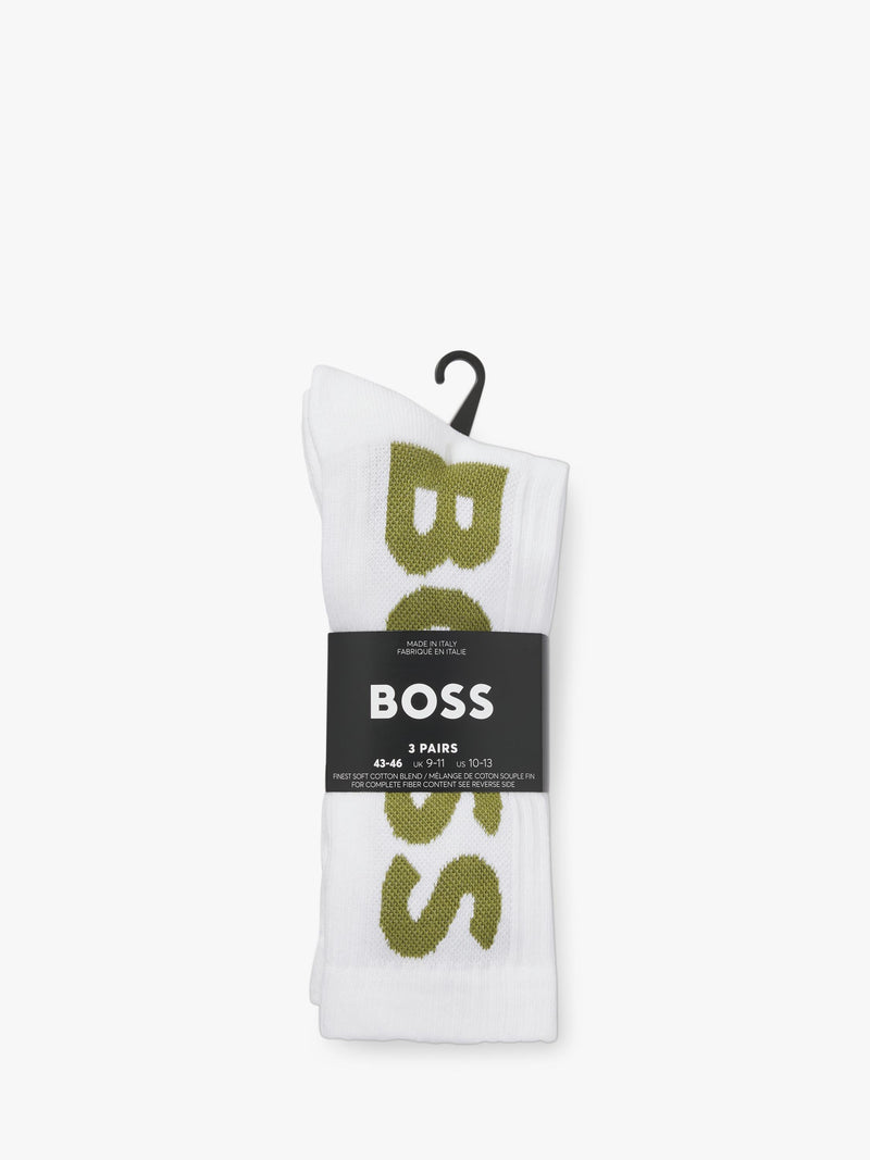 BOSS logo cotton mix socks pack of 3 (British brand)