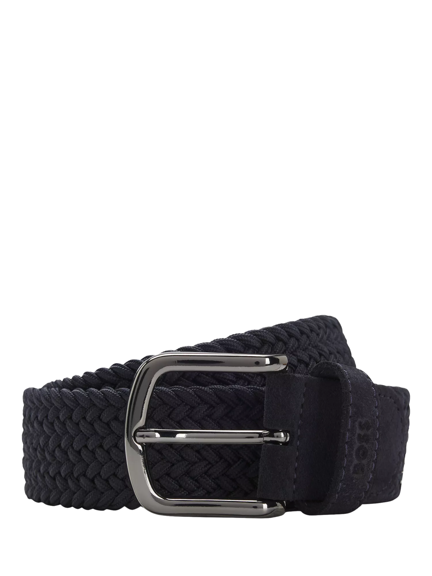 BOSS woven belt navy with suede trims - British product