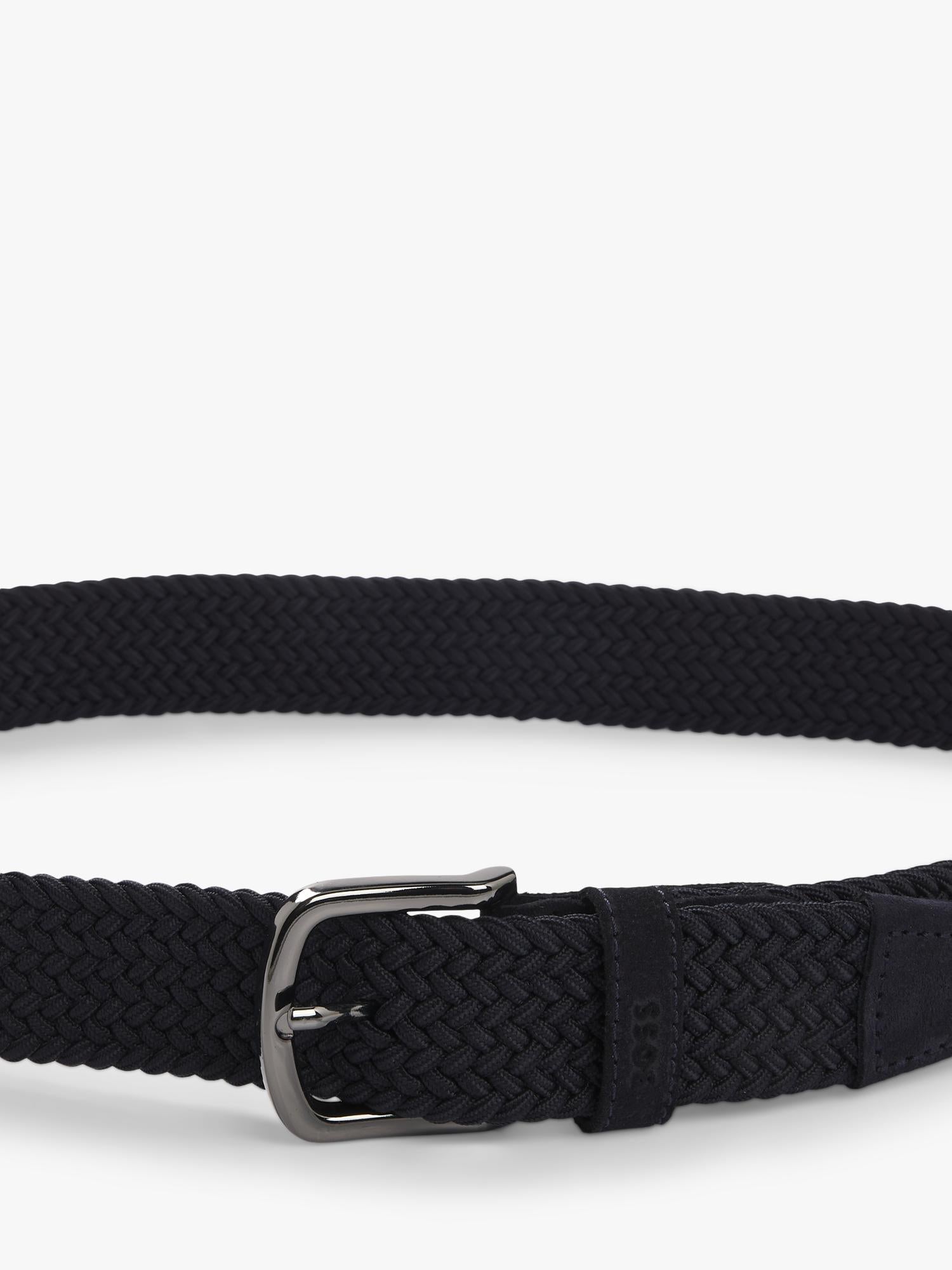 BOSS woven belt navy with suede trims - British product