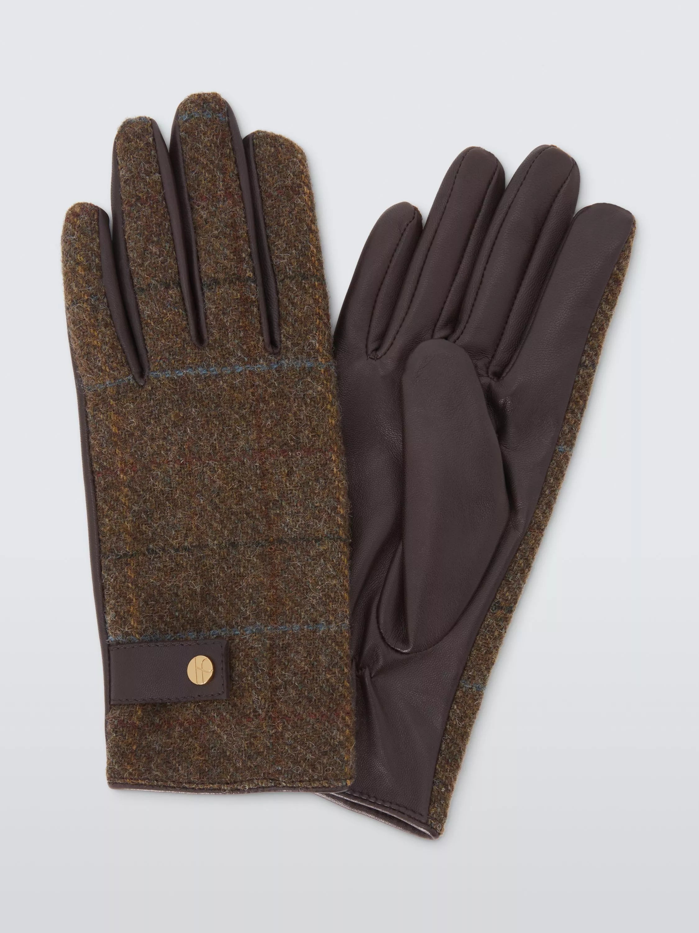 John Lewis Moon Wool Check Gloves in Multi - British product