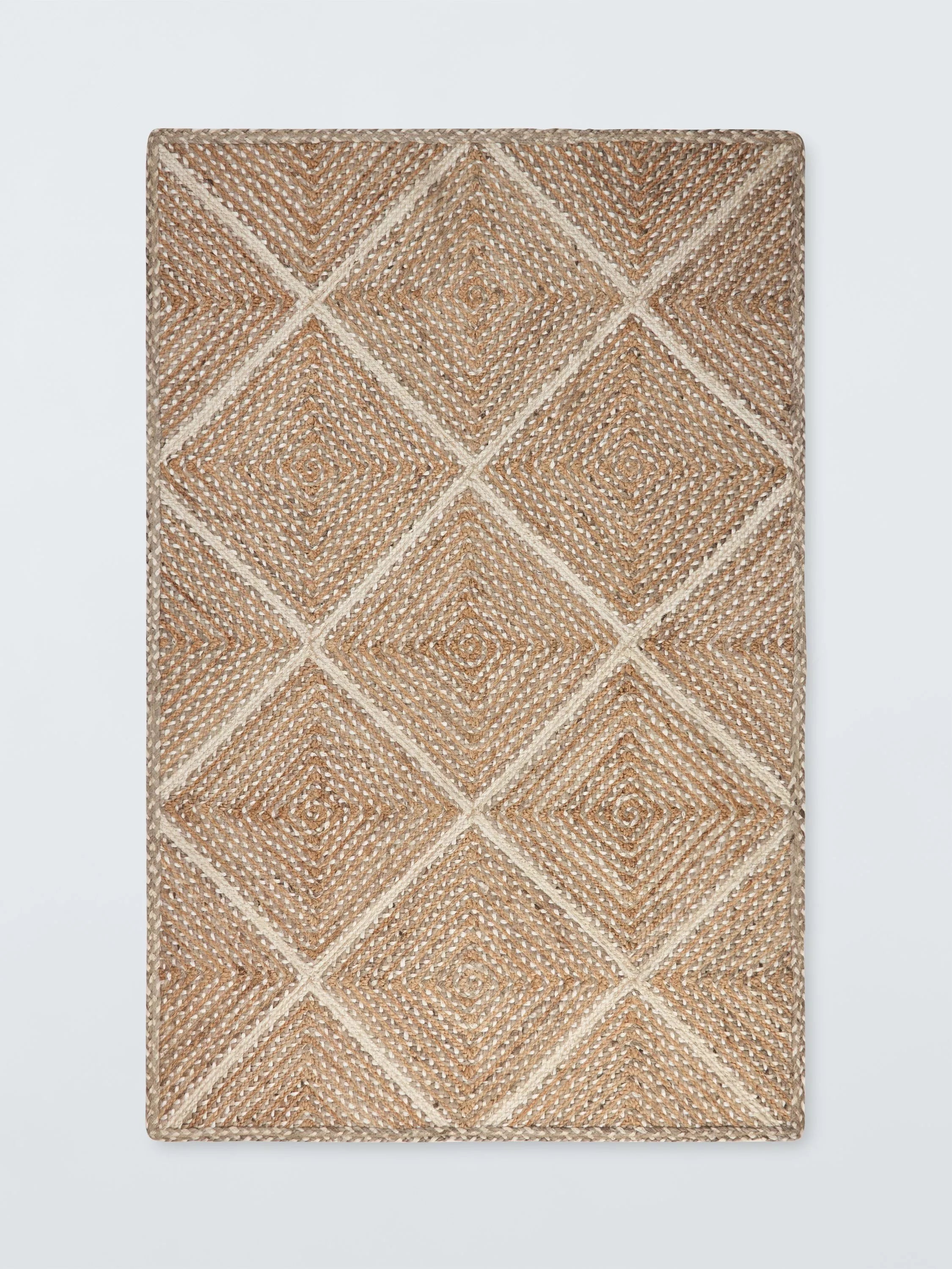 John Lewis jute rug diamond design natural 180x120cm, UK version