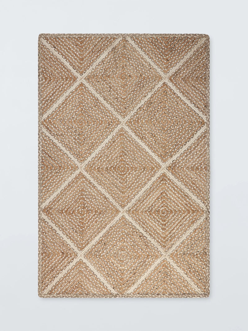 John Lewis jute rug diamond design natural 180x120cm, UK version