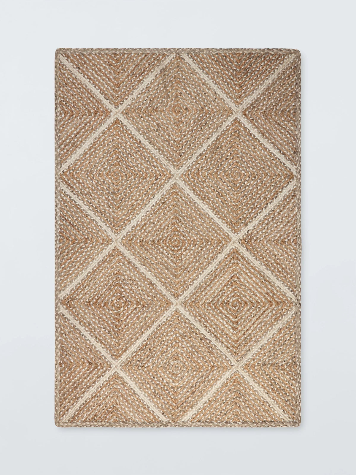 John Lewis jute rug diamond design natural 180x120cm, UK version