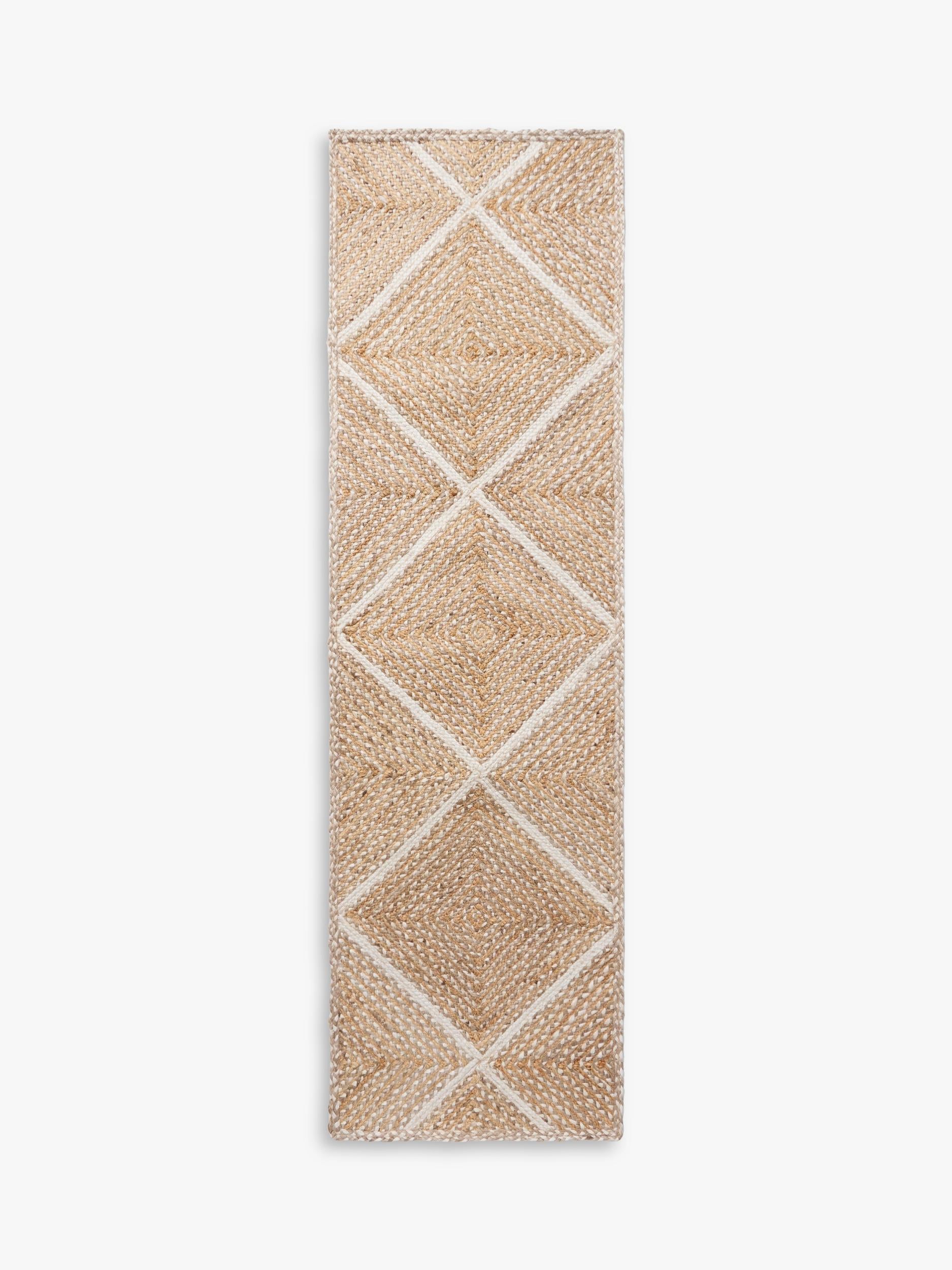 John Lewis jute rug diamond design natural 180x120cm, UK version