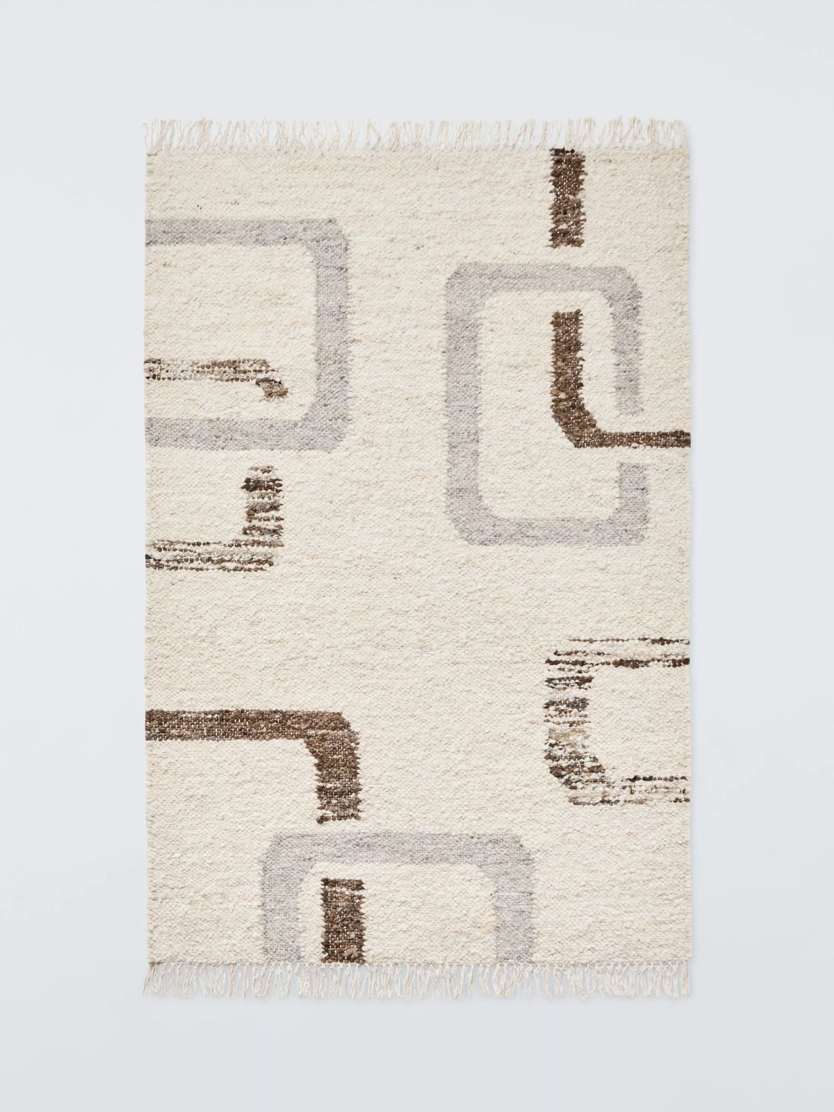 John Lewis geometric wool rug natural multi 180x120cm - British product