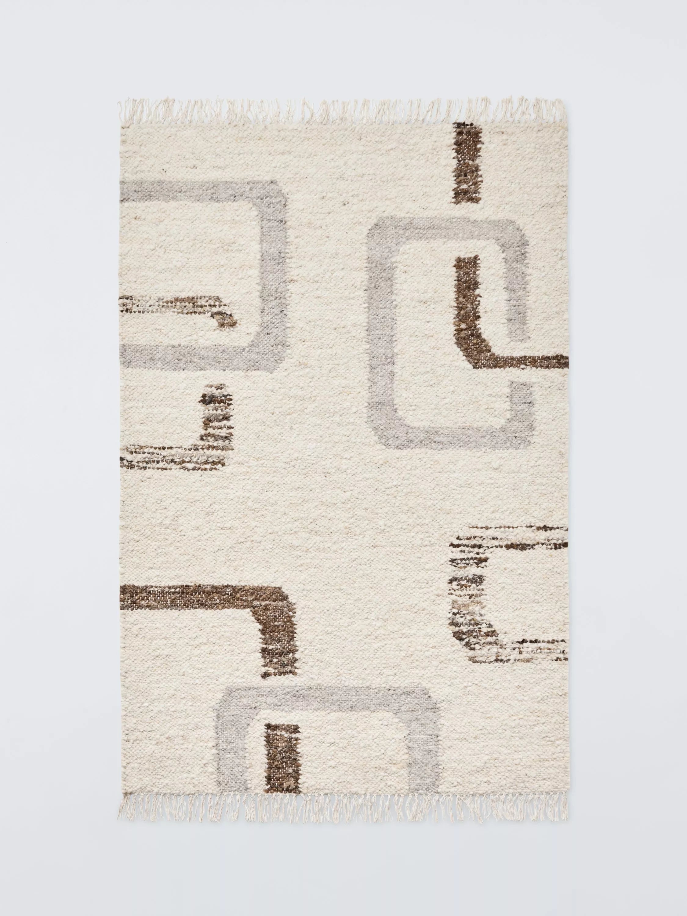 John Lewis geometric wool rug natural multi 180x120cm - British product