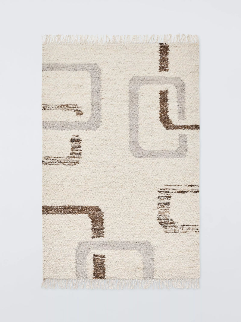 John Lewis geometric wool rug natural multi 180x120cm - British product