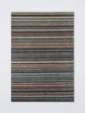 John Lewis Russet Multistripe Hand Loomed Rug, Blue/Multi, L180 x W120cm