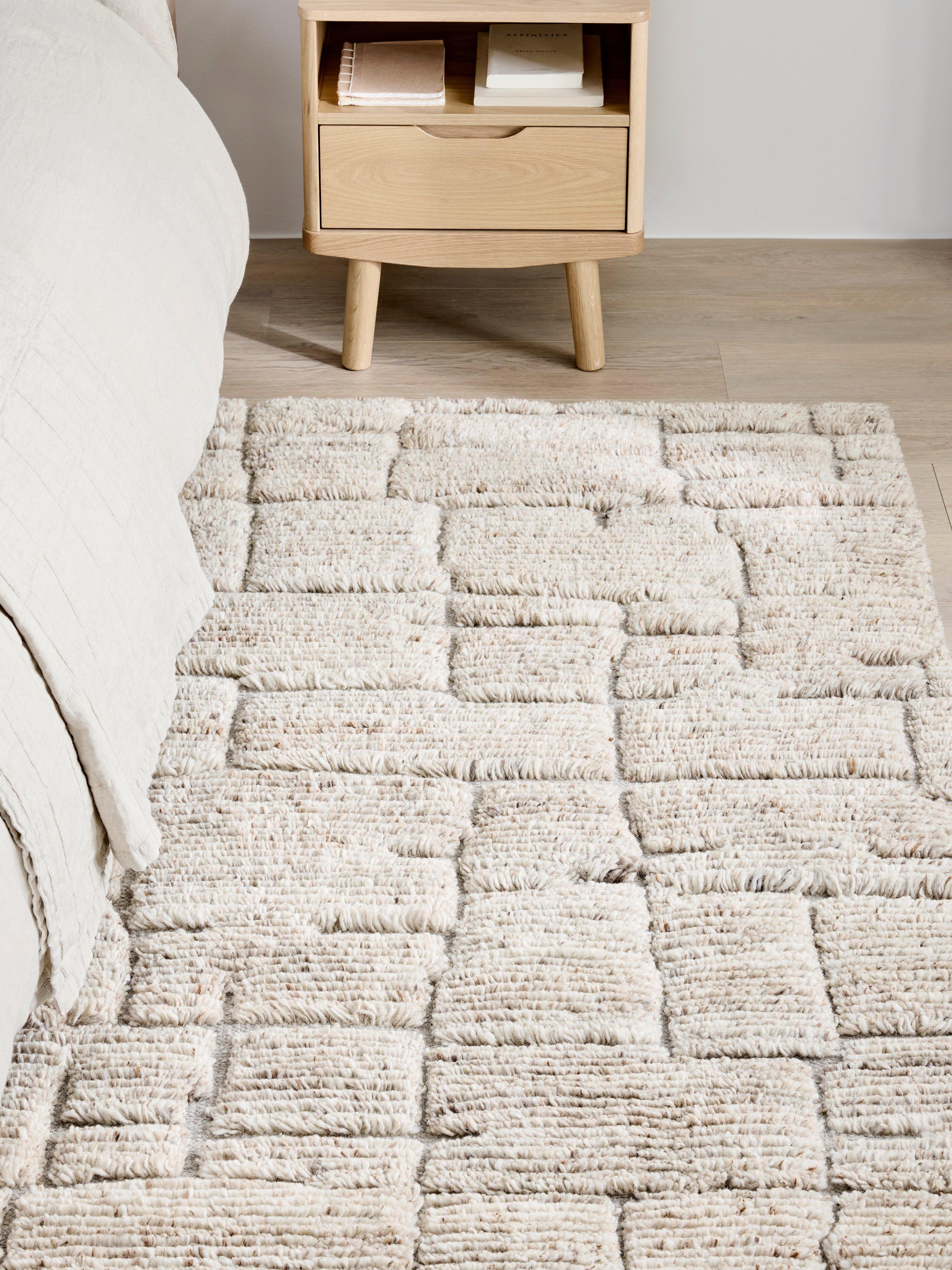 John Lewis Sahara hand knotted wool rug natural multi 180x120cm, UK version