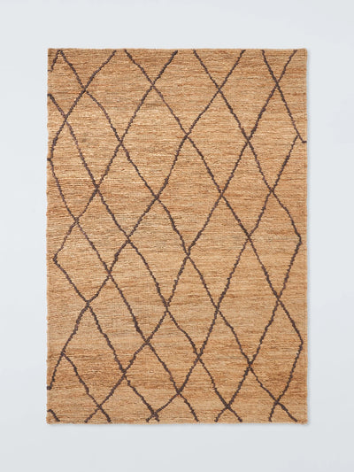 John Lewis John Lewis Zohra Diamond Pure Jute Rug, Natural, 180 x 120cm- Buy online at McGrocer