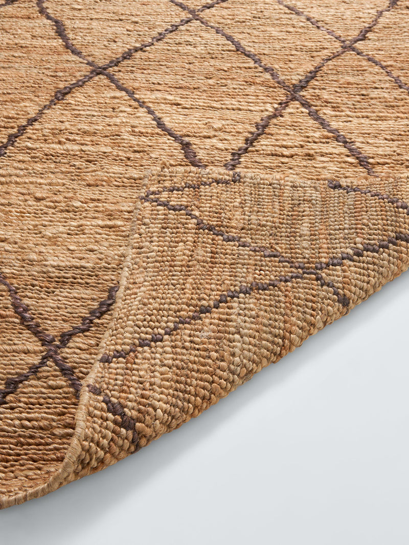 John Lewis Zohra Diamond Pure Jute rug 180x120cm, imported from the UK