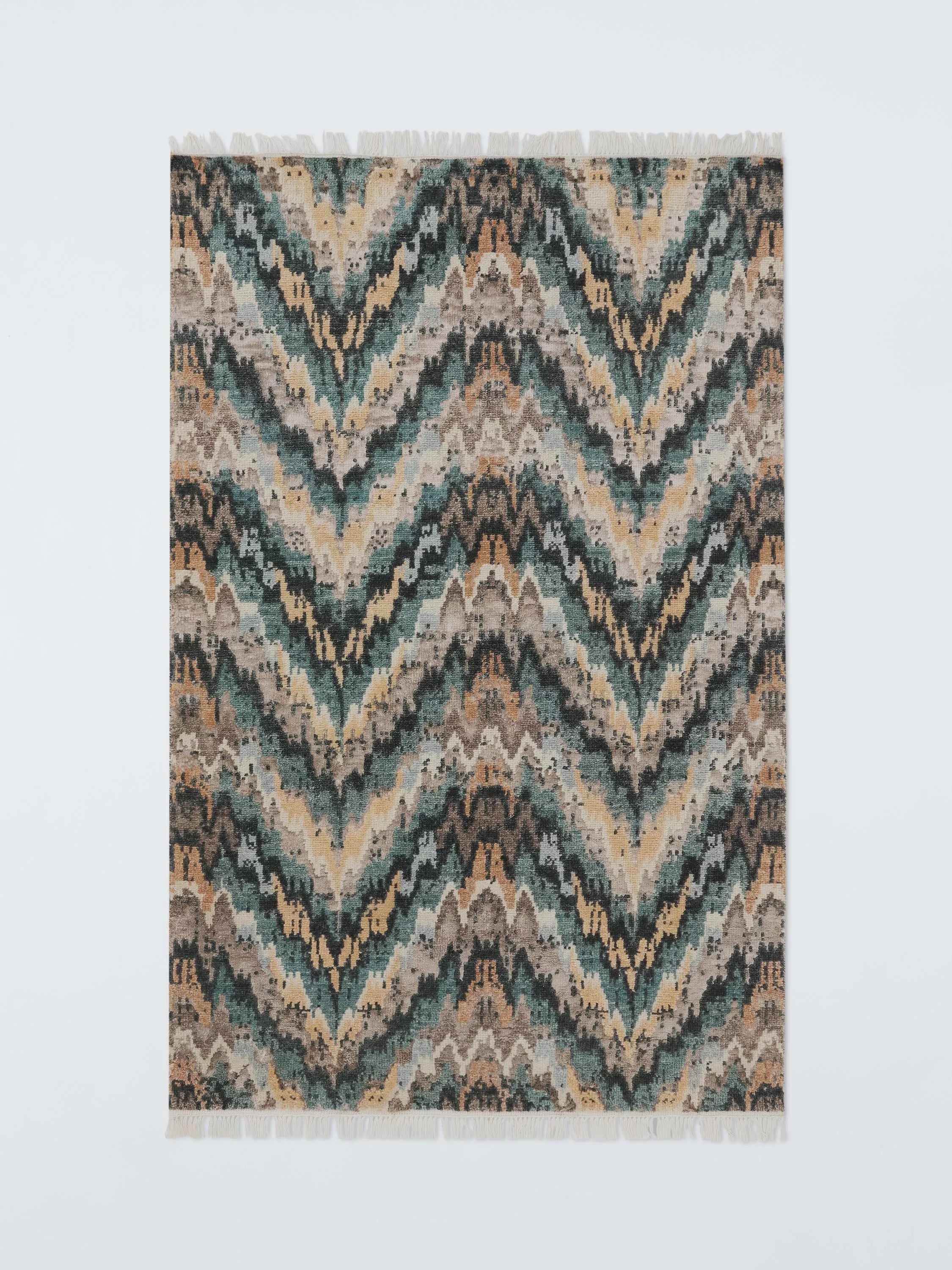 John Lewis Onda hand-knotted wool rug blue multi (British brand)