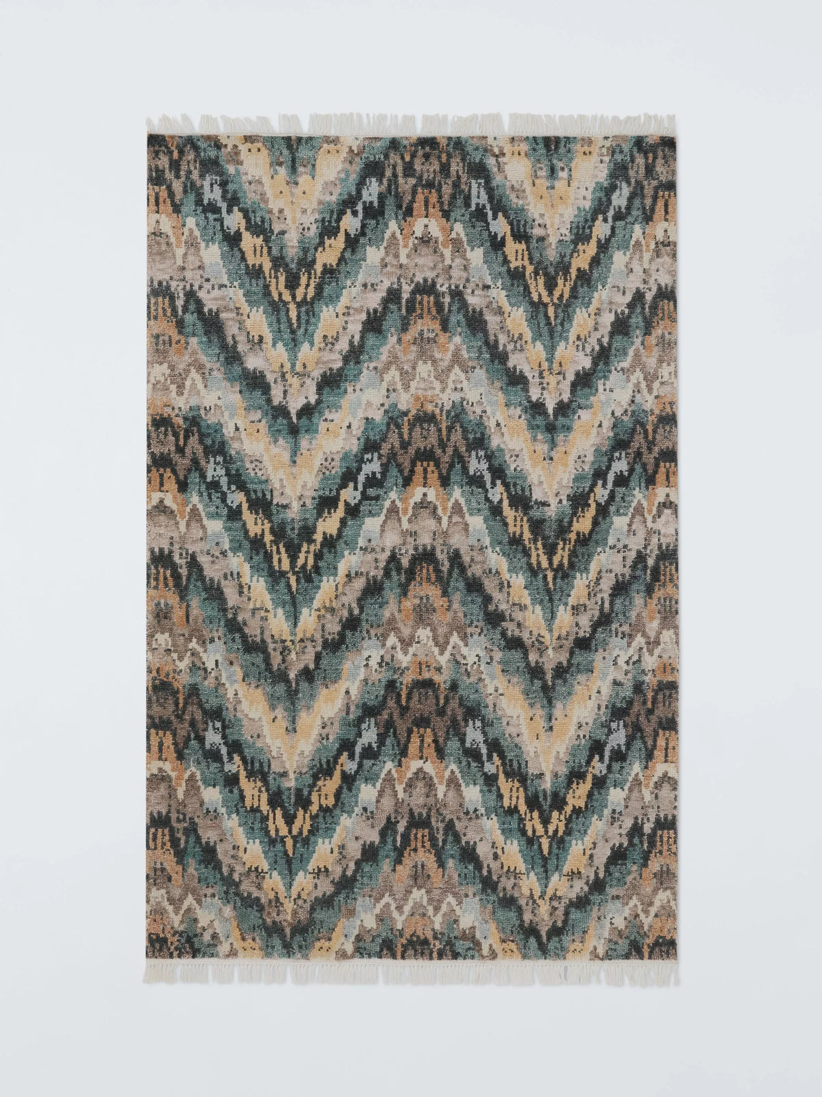 John Lewis Onda hand-knotted wool rug blue multi (British brand)