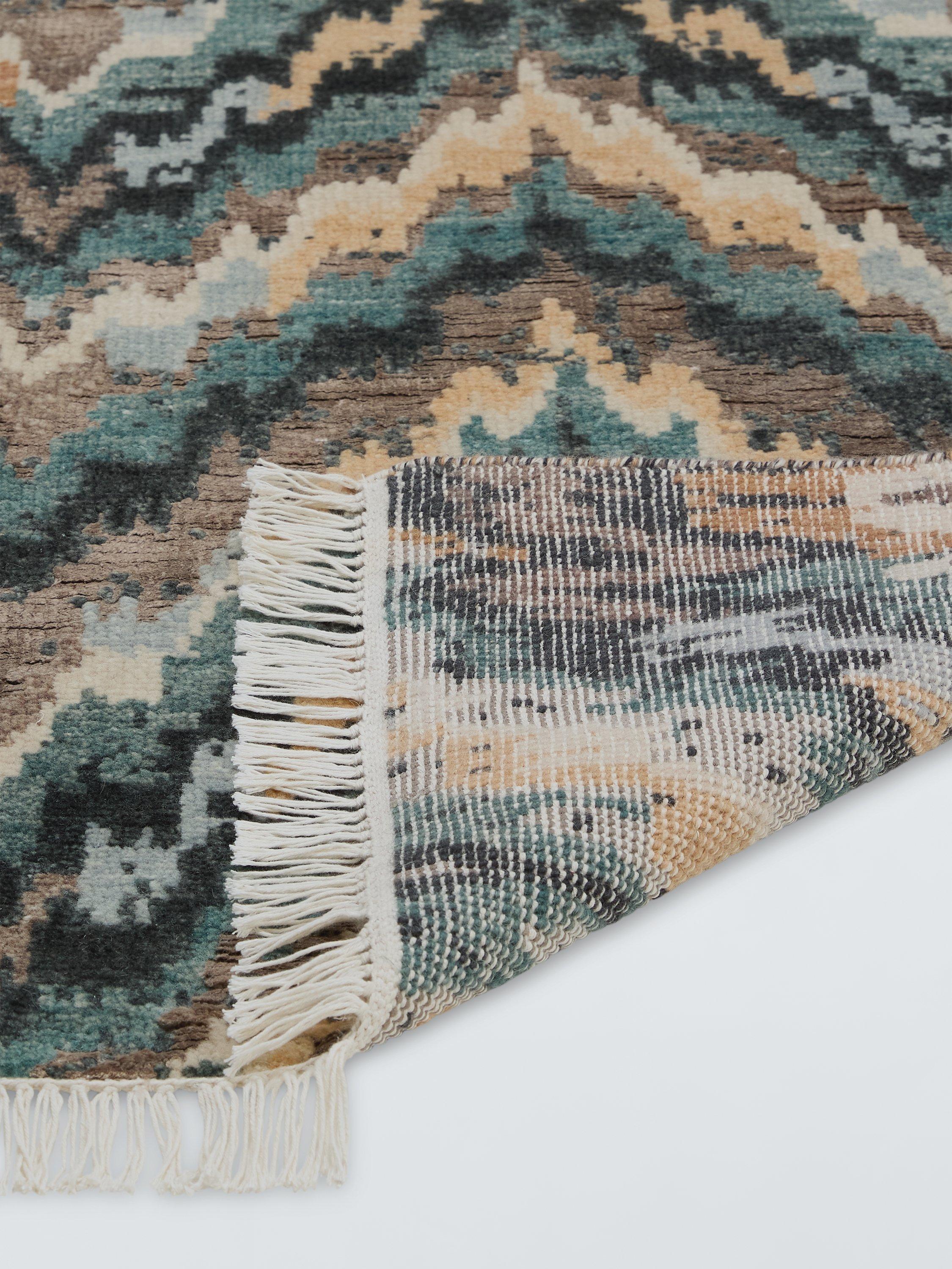 John Lewis Onda hand-knotted wool rug blue multi (British brand)