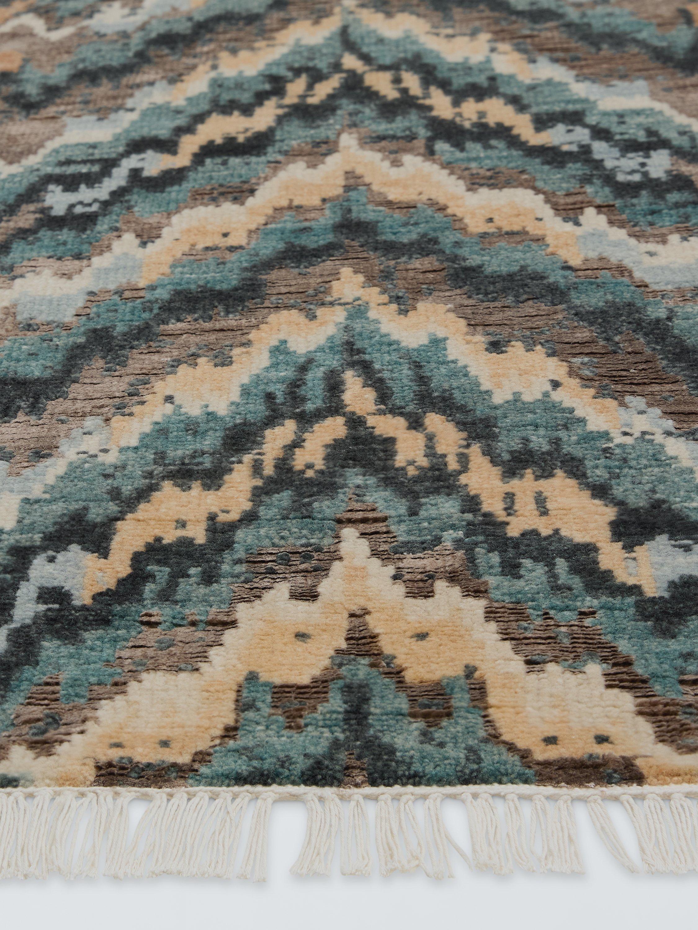 John Lewis Onda hand-knotted wool rug blue multi (British brand)