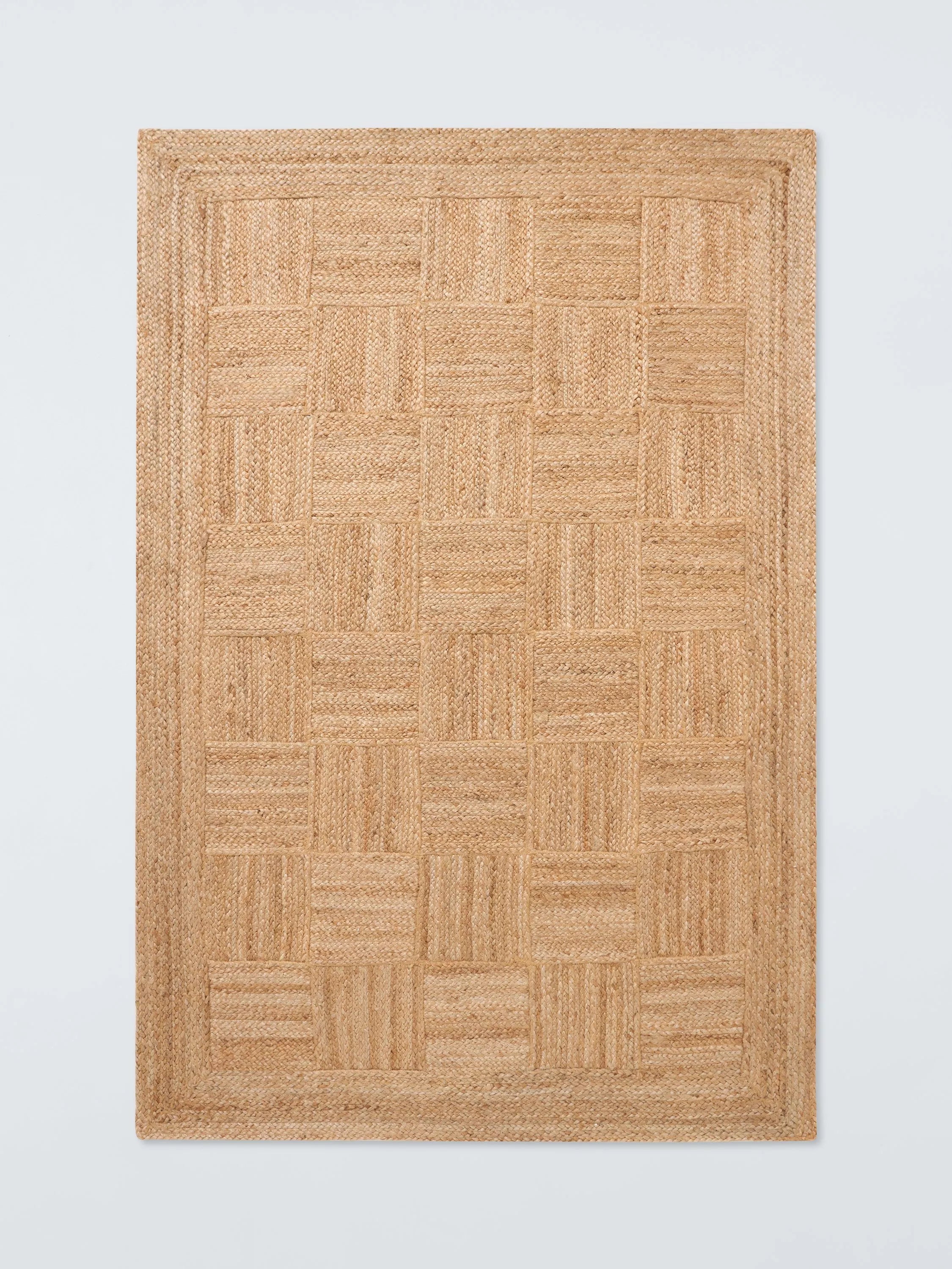 John Lewis natural jute rug parquet design (British brand)