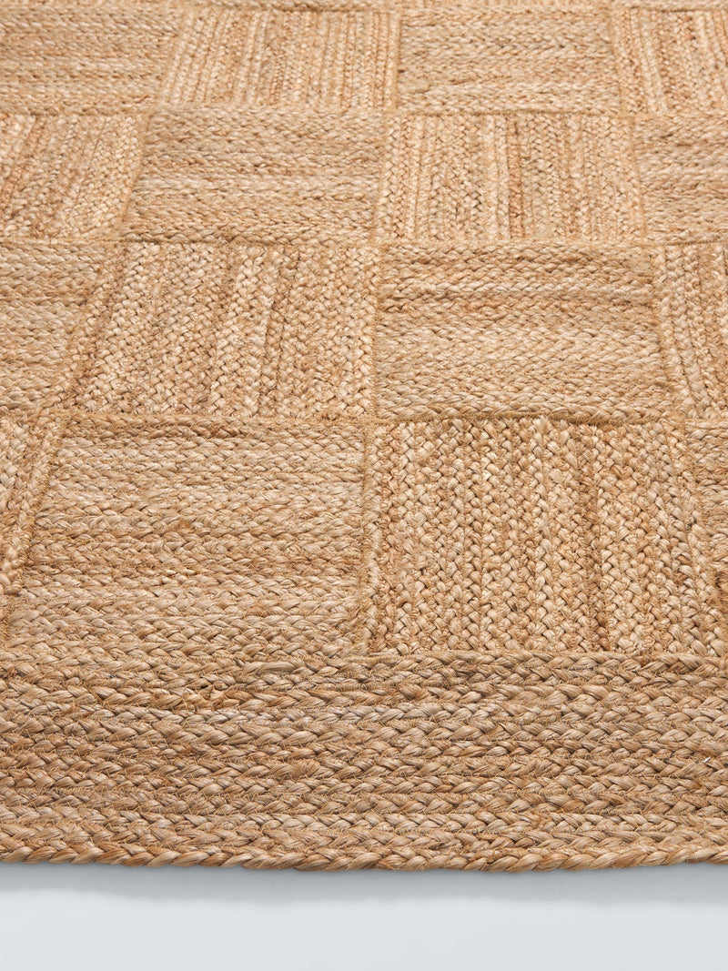 John Lewis natural jute rug parquet design (British brand)