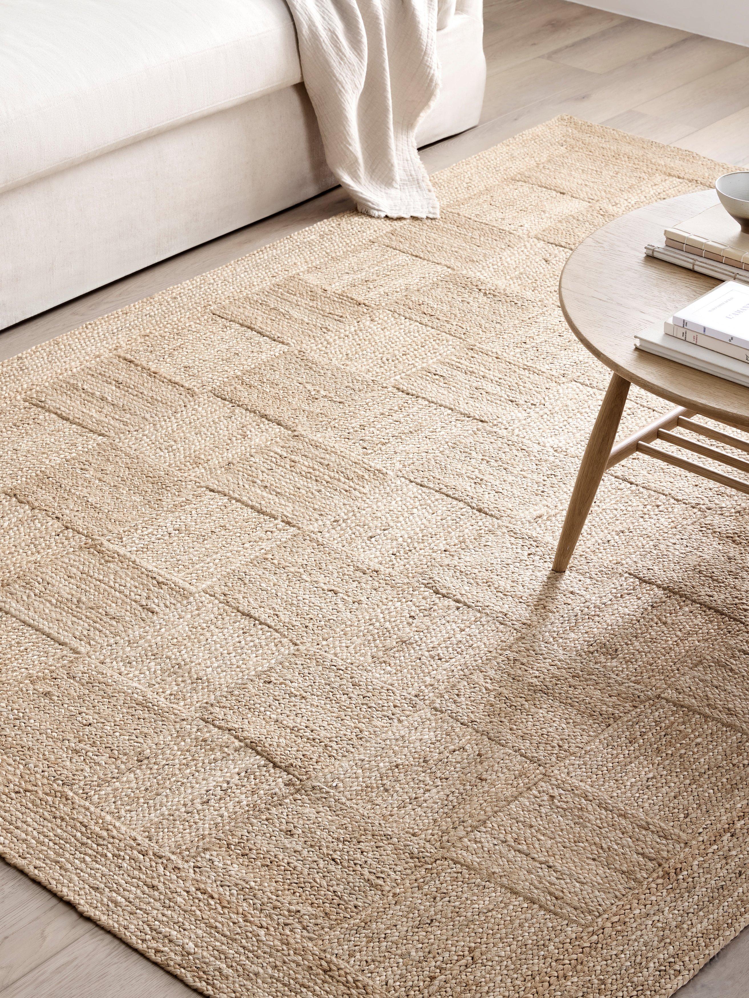 John Lewis natural jute rug parquet design (British brand)