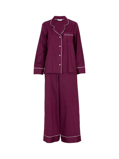Cyberjammies Hotel Contrast Trim Lang Pyjamassett Ox Blood
