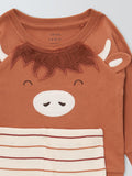 John Lewis Baby Novelty Cow Pyjamas Natural, UK version