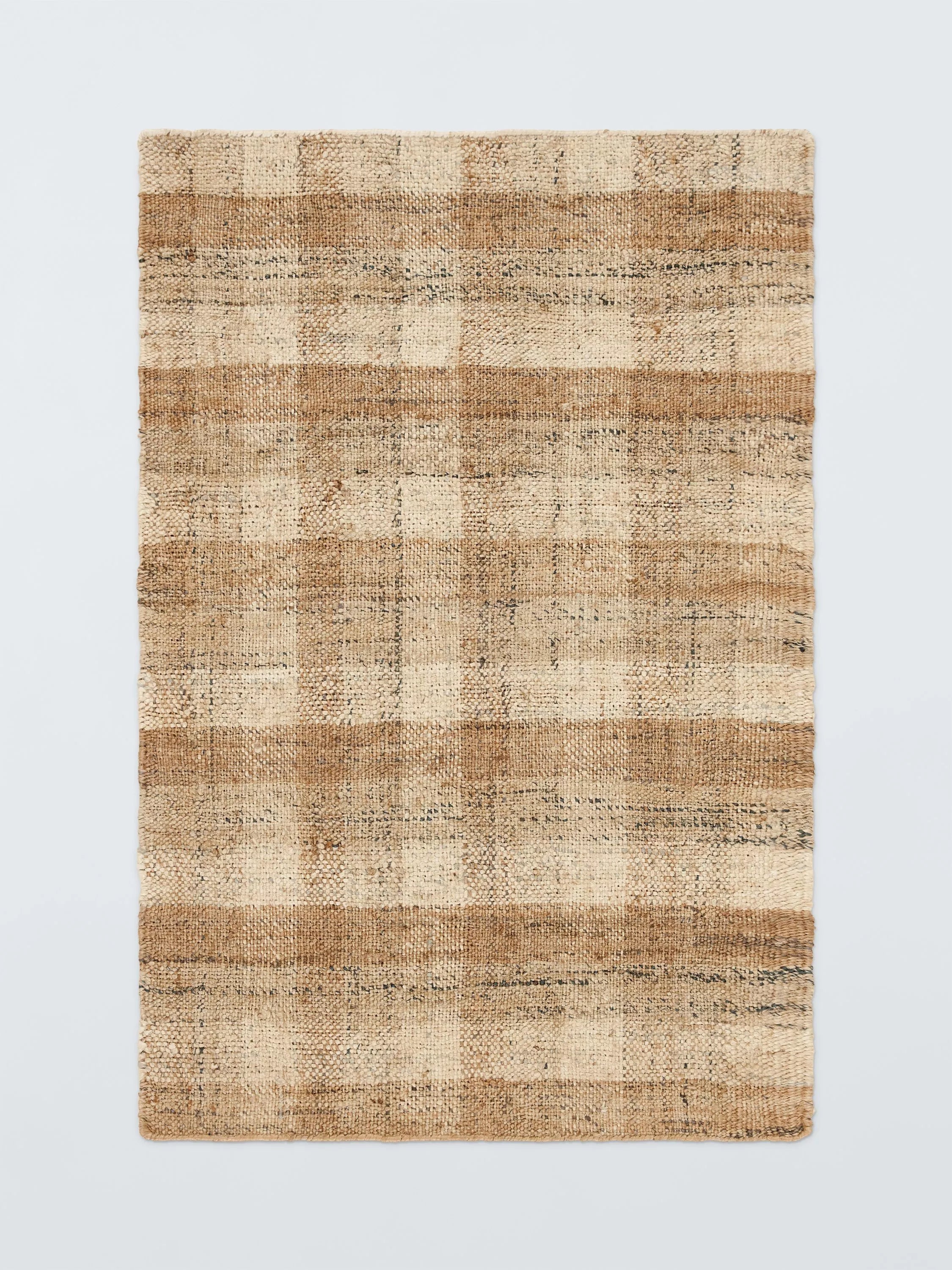 John Lewis Checkered Pure Jute Rug, Natural, L180 x W120cm