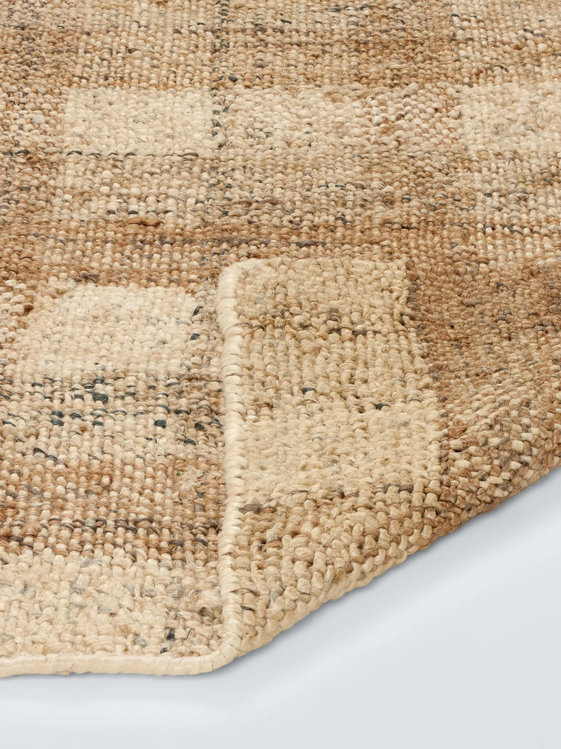 John Lewis checkered pure jute rug natural, UK version