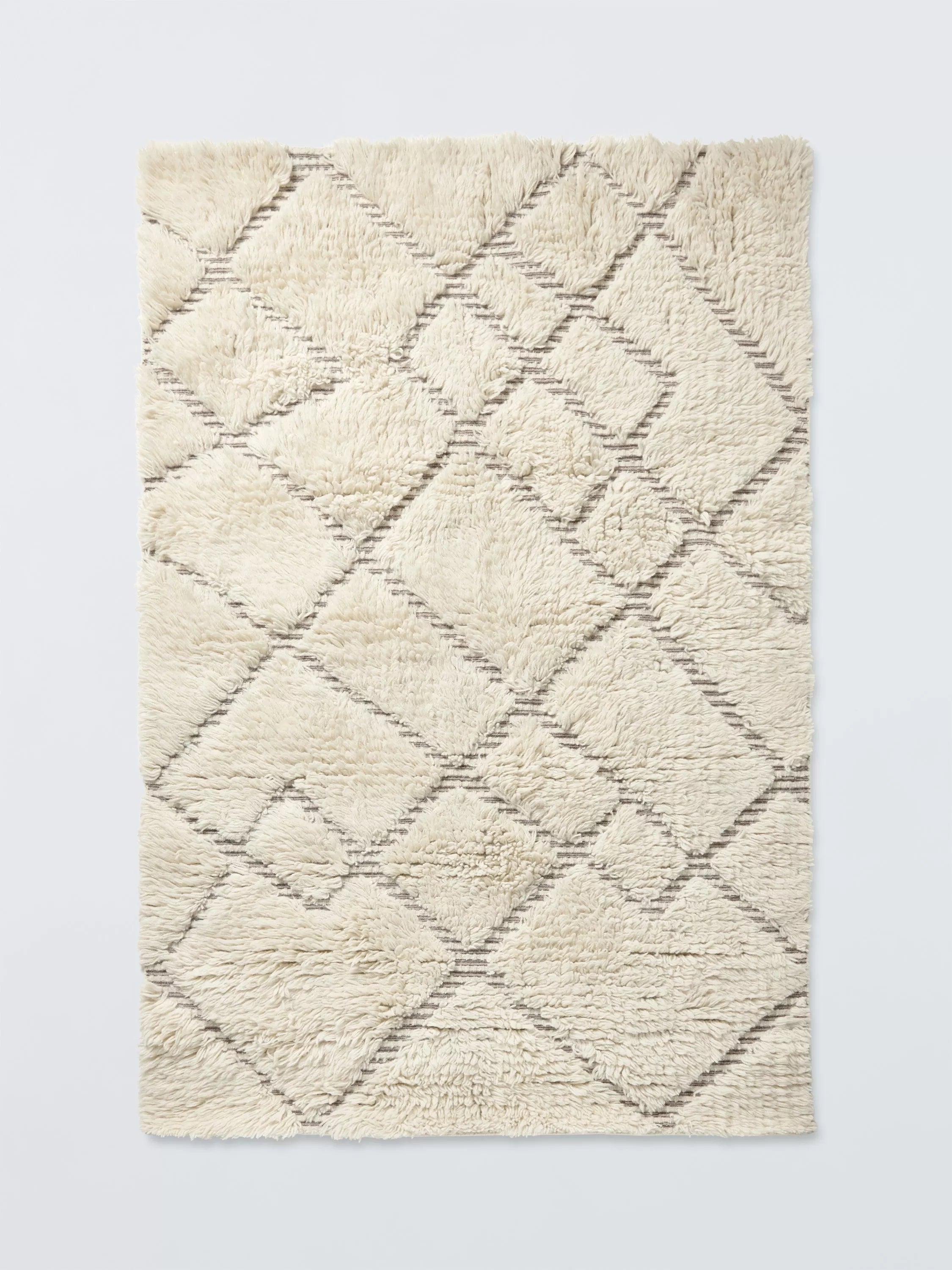 John Lewis low pile berber pure wool rug white 120x180cm (British brand)