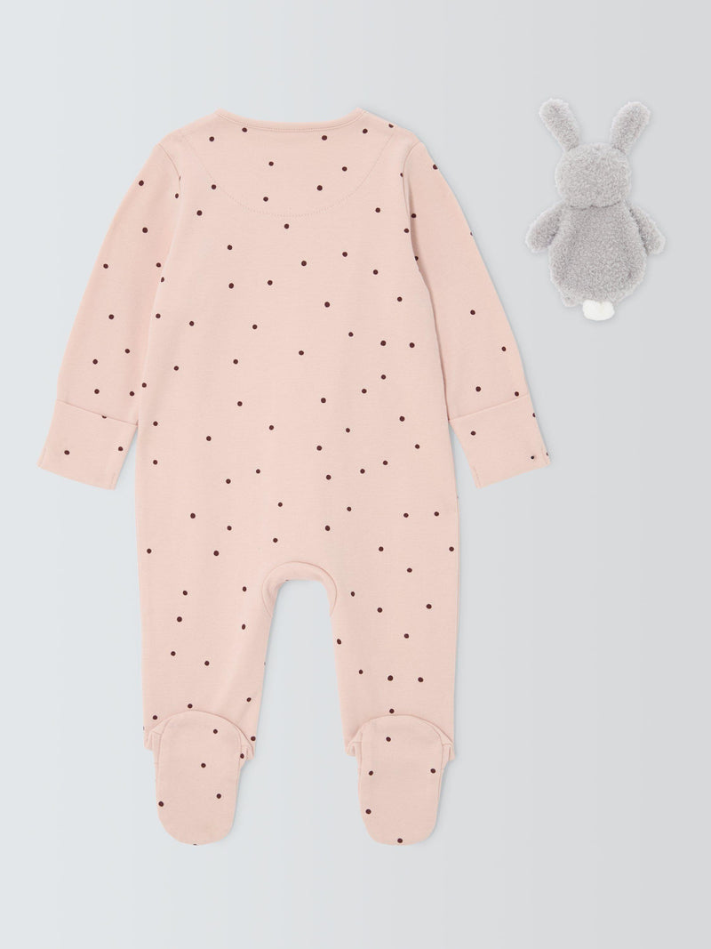 John Lewis baby bunny comforter and sleepsuit set pink (British brand)