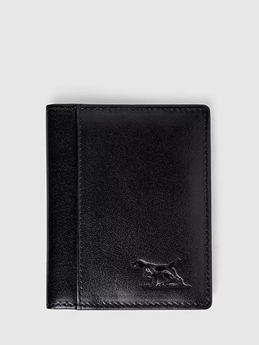 Rodd & Gunn Walton Landscape Fold 8cc Leather Cardholder, Nero, One Size