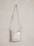 White Stuff Fern crossbody bag in silver, imported from the UK