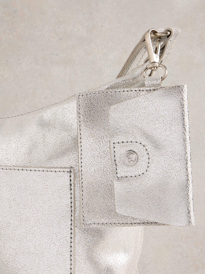 White Stuff Fern crossbody bag in silver, imported from the UK
