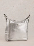 White Stuff metallic leather crossbody bag silver (British brand)