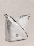 White Stuff metallic leather crossbody bag silver (British brand)