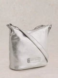 White Stuff metallic leather crossbody bag silver (British brand)
