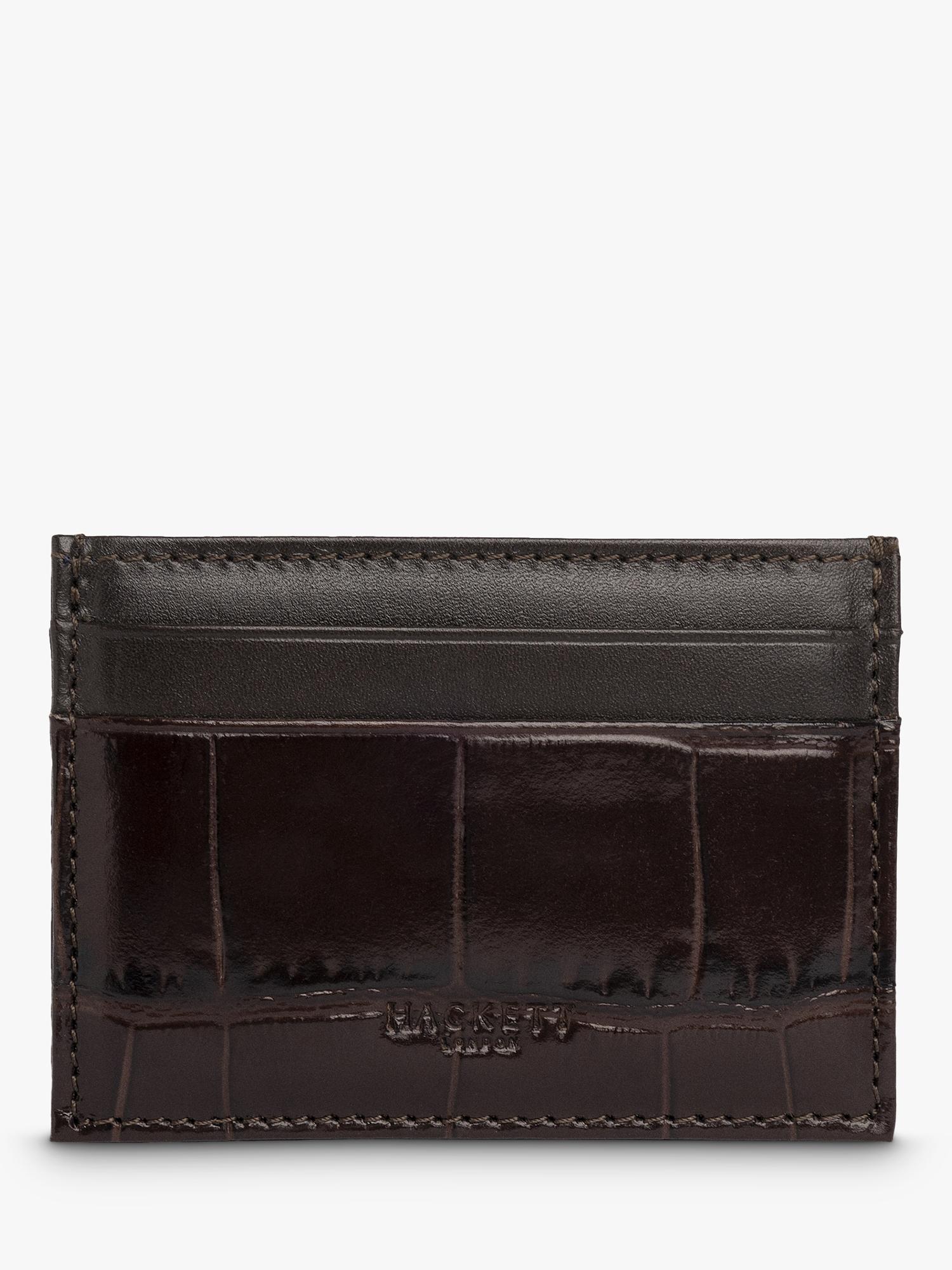 Hackett London black croc leather card holder, imported from the UK