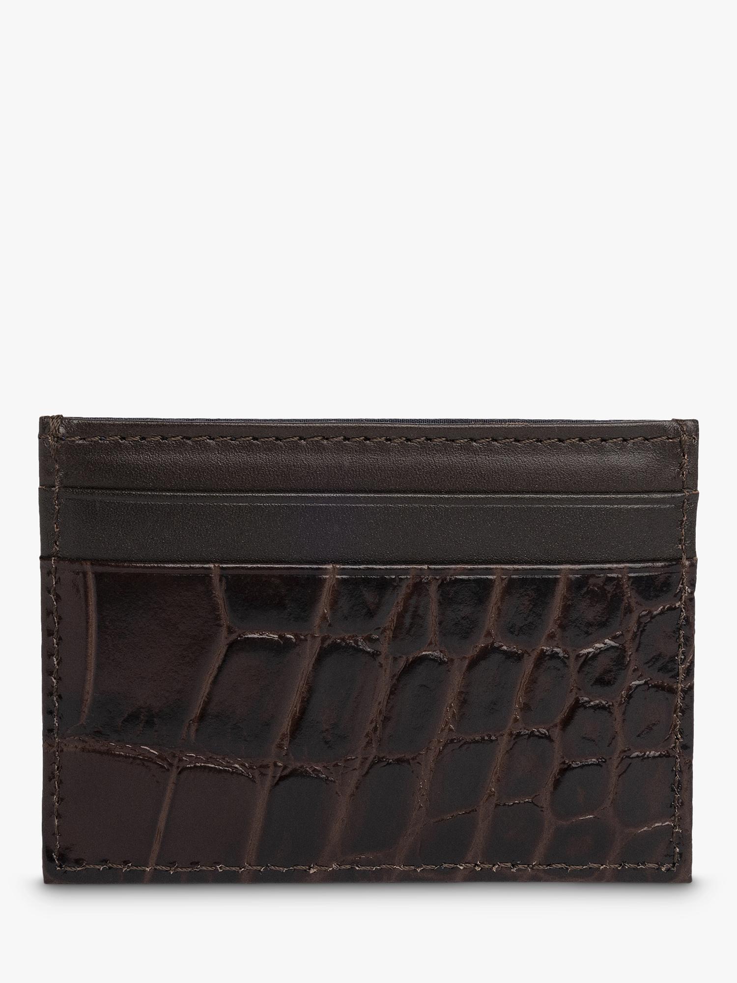Hackett London black croc leather card holder, imported from the UK