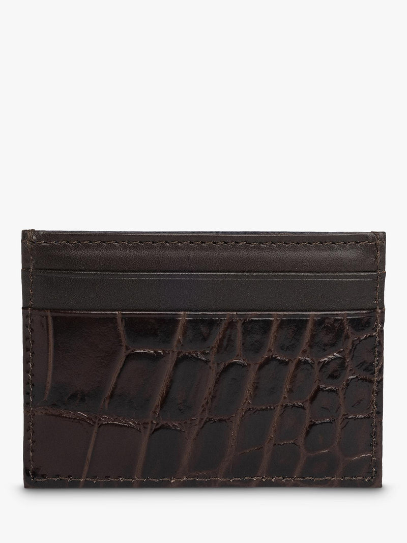 Hackett London black croc leather card holder, imported from the UK