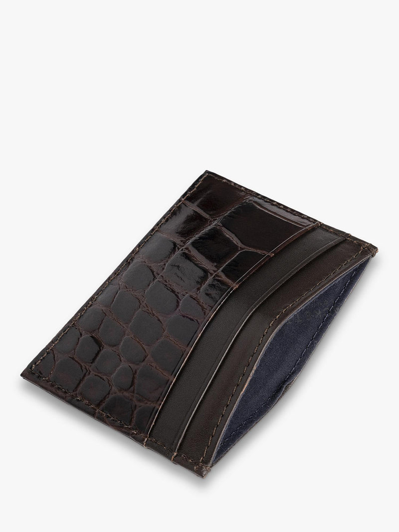 Hackett London black croc leather card holder, imported from the UK