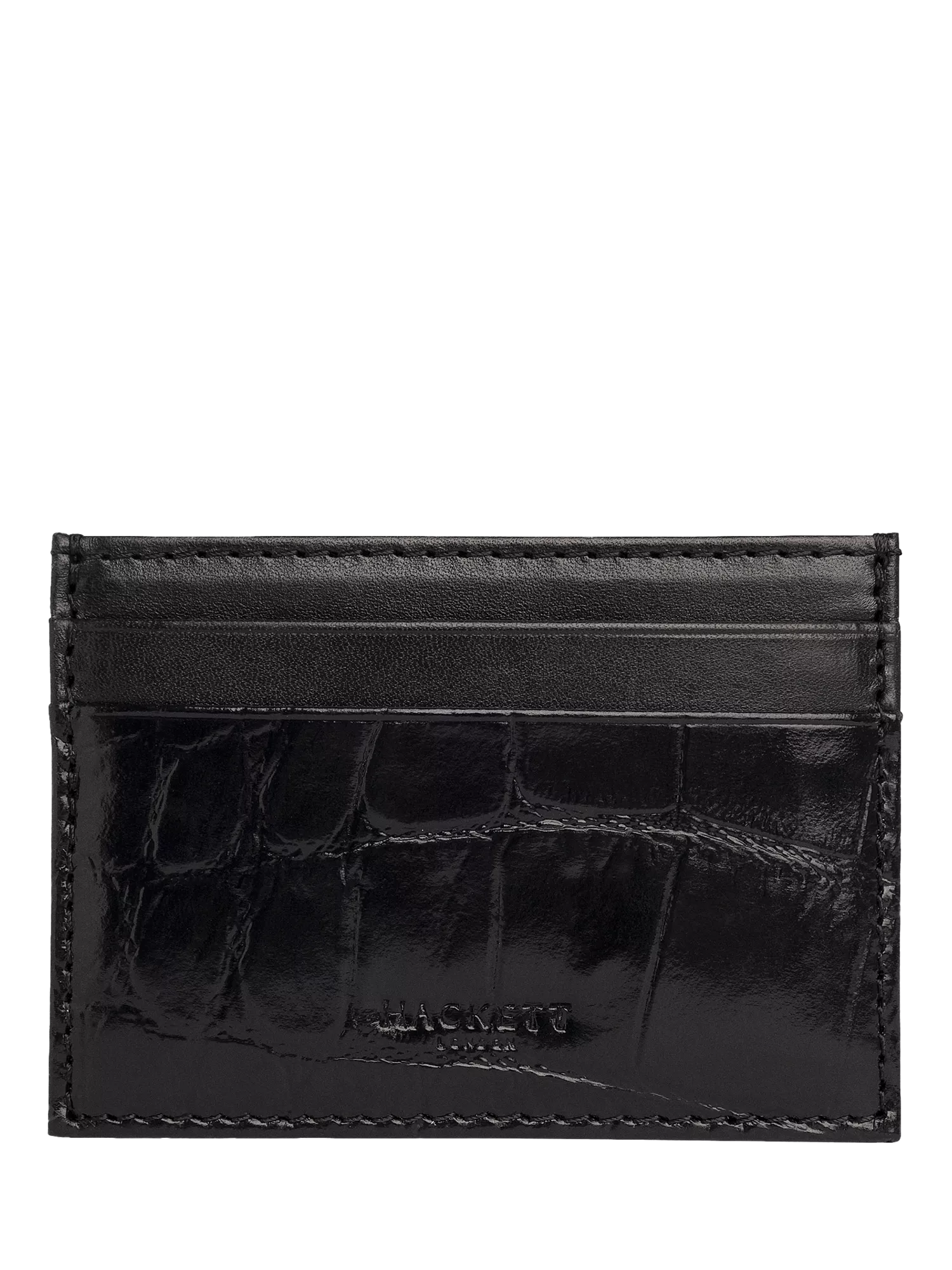 Hackett London black croc leather card holder, imported from the UK